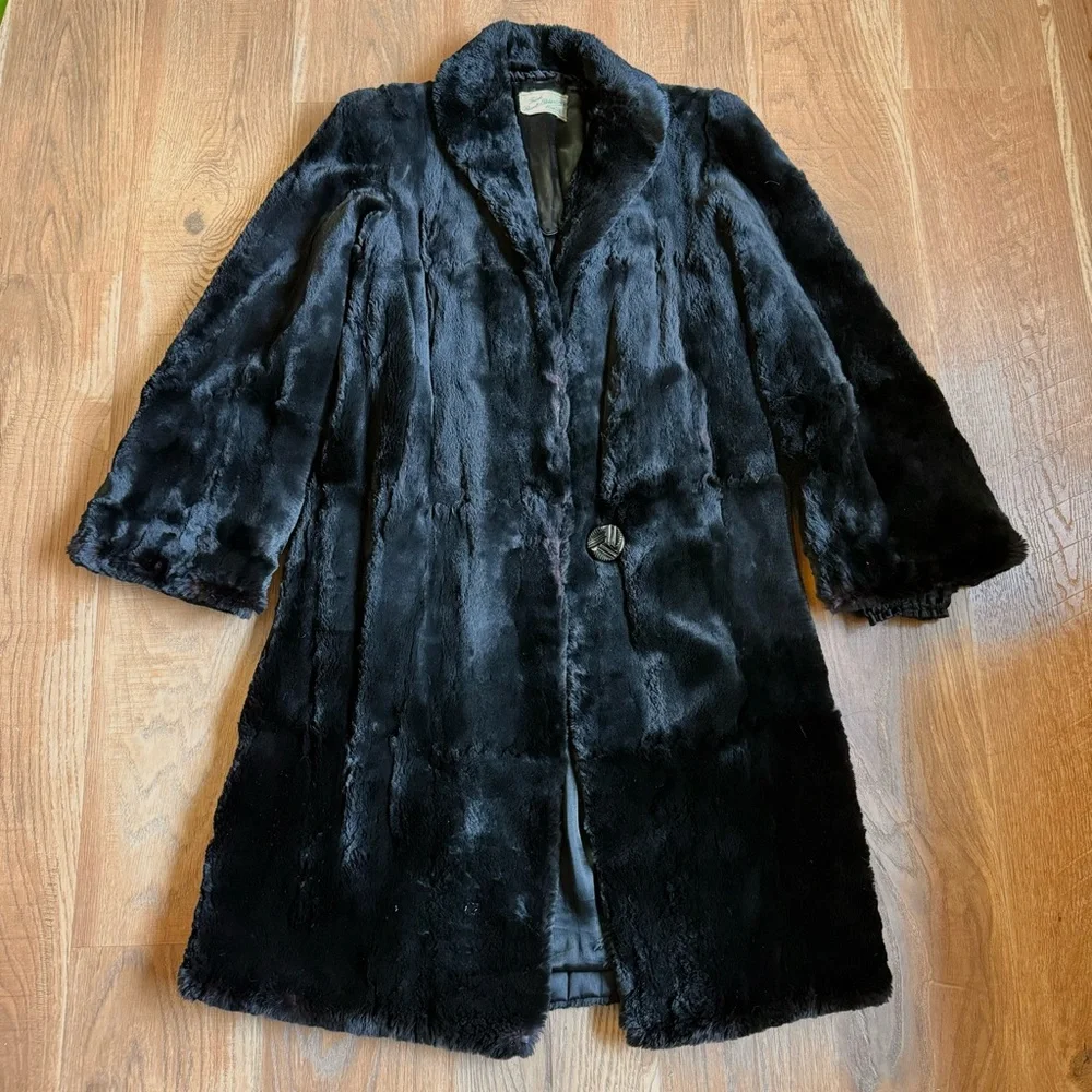 Antique Vintage 1920s 20s Flapper Real Fur Opera Coat - Picture 1 of 12